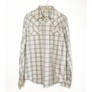 Stetson NWT Dobby Plaid Western button down Mens size M